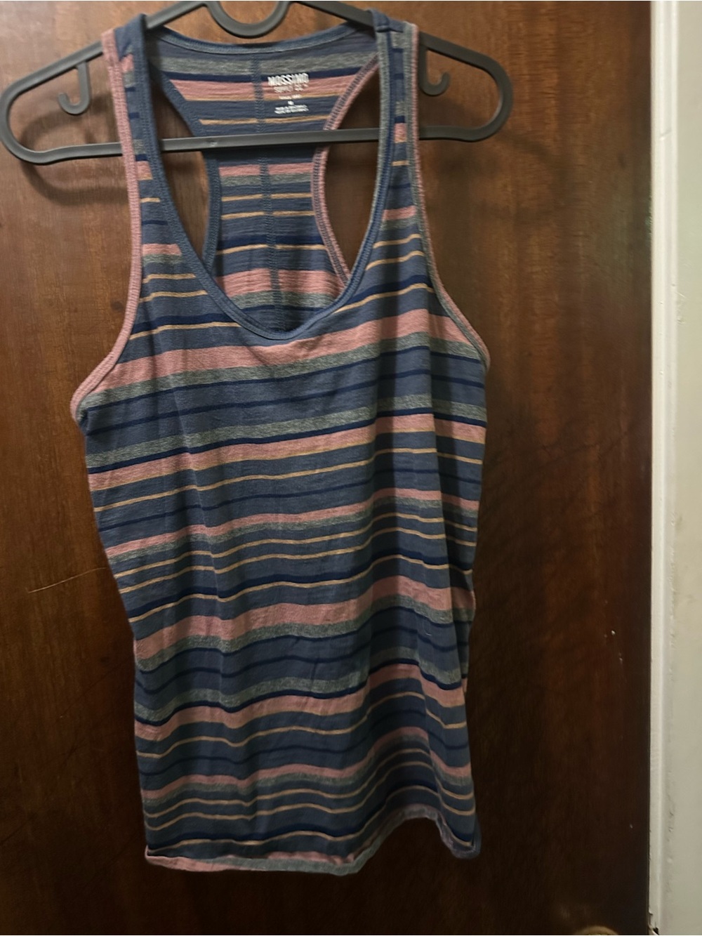 Mossimo Supply Co. Striped Racerback Tank - Navy, Dusty Rose & Tan
